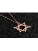שרשרת מגן דוד זהב בסגנון חופשי אסימטרי, מתנת חתונה יהודית
